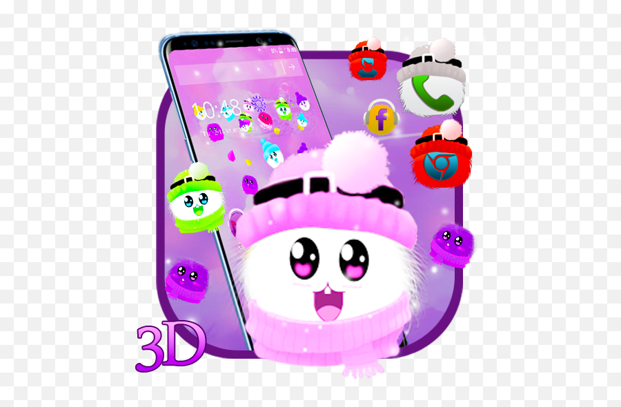 3d Cute Fluffy Emoji Theme U2013 Apps Bei Google Play - Smartphone,Pretty Emoji