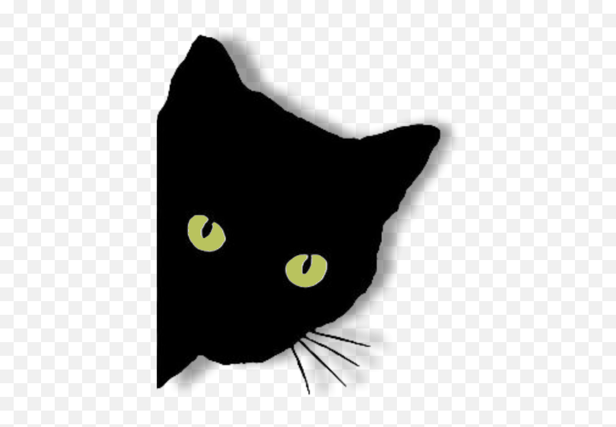 Greeneyes Blackcat Blackcatpeeking - Cat Sticker Emoji,Peeking Emoji