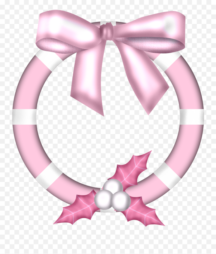 Pink Christmas Wreath Clip Art - Clip Art Emoji,Christmas Wreath Emoji
