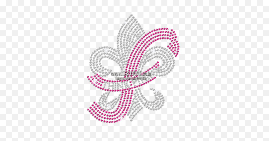 Pink Ribbon Crystal Fleur De Lis Hotfix Rhinestone - Illustration Emoji,Fleur De Lis Emoji