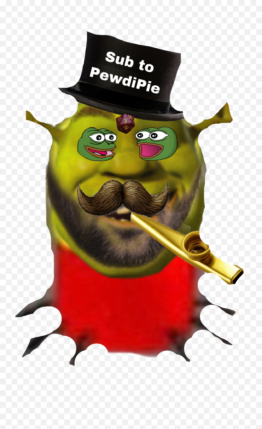 Shrek Pepe Kazoo Spider Pewdiepie - Illustration Emoji,Kazoo Emoji