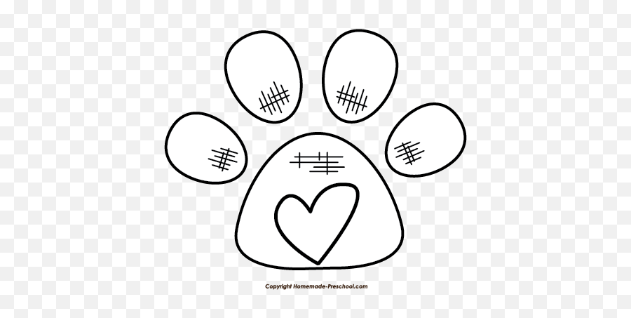 Free Paw Prints Clipart 2 - Heart Emoji,Single Paw Emoji