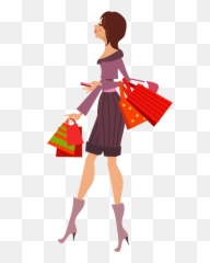 Fashion Clipart Girl - Shopping Transparent Background Emoji