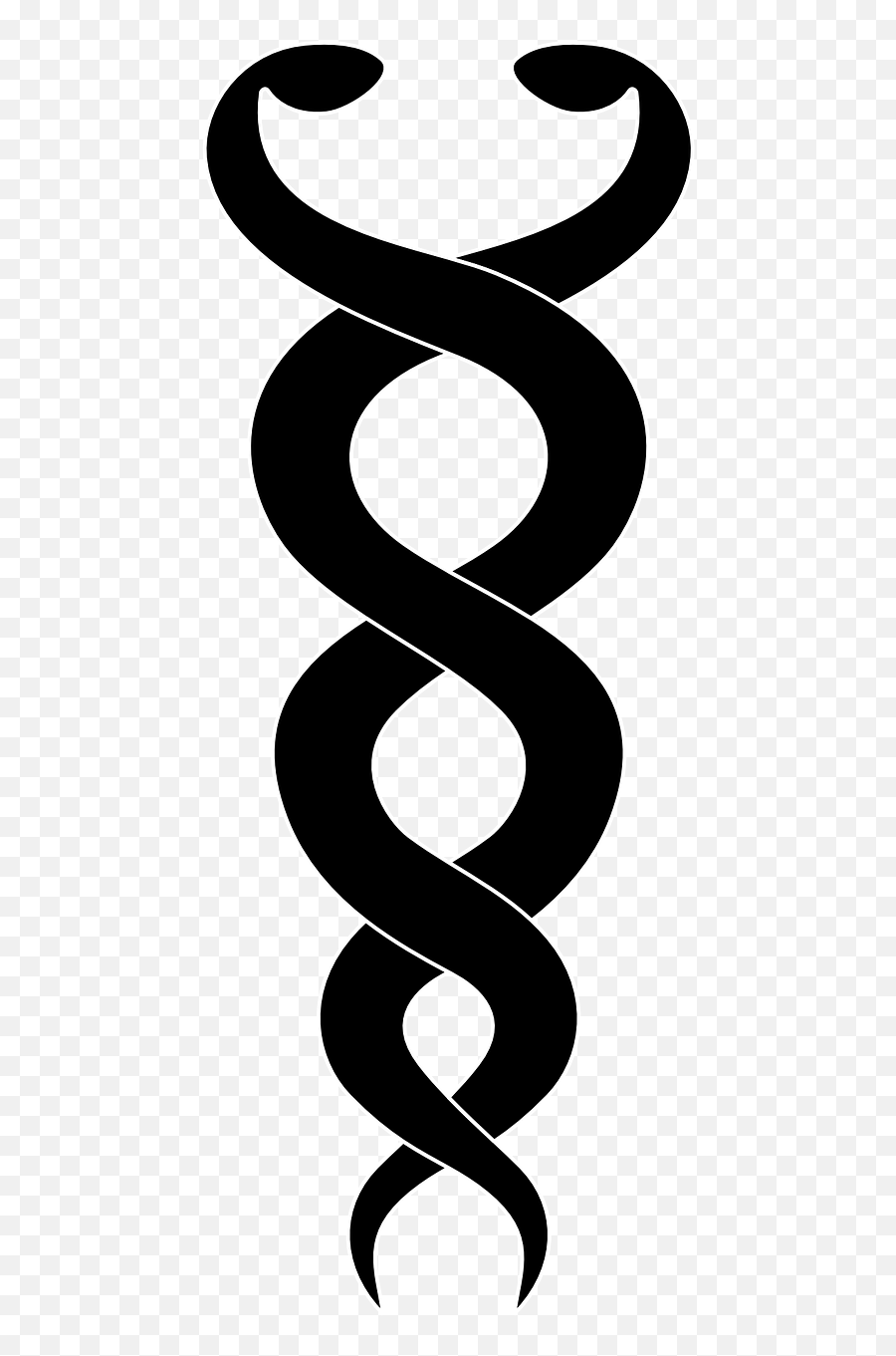 Snakes Intertwined Medical Symbol Black - Medicine Symbols Emoji,Rod Of Asclepius Emoji
