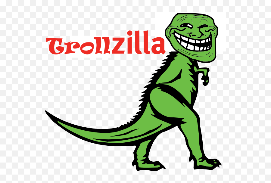 Trollzilla - Mozilla Mascot Emoji,Wave Emoticon