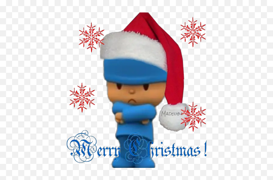 Pocoyo At Christmas Stickers For Whatsapp - Cartoon Emoji,Snowflake Emojis