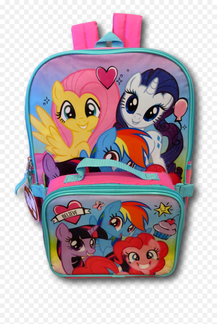 My Little Pony School Backpack Lunch Box Set Rainbow Girls - Mlp Backpack Transparent Png Emoji,Emoji Lunch Box