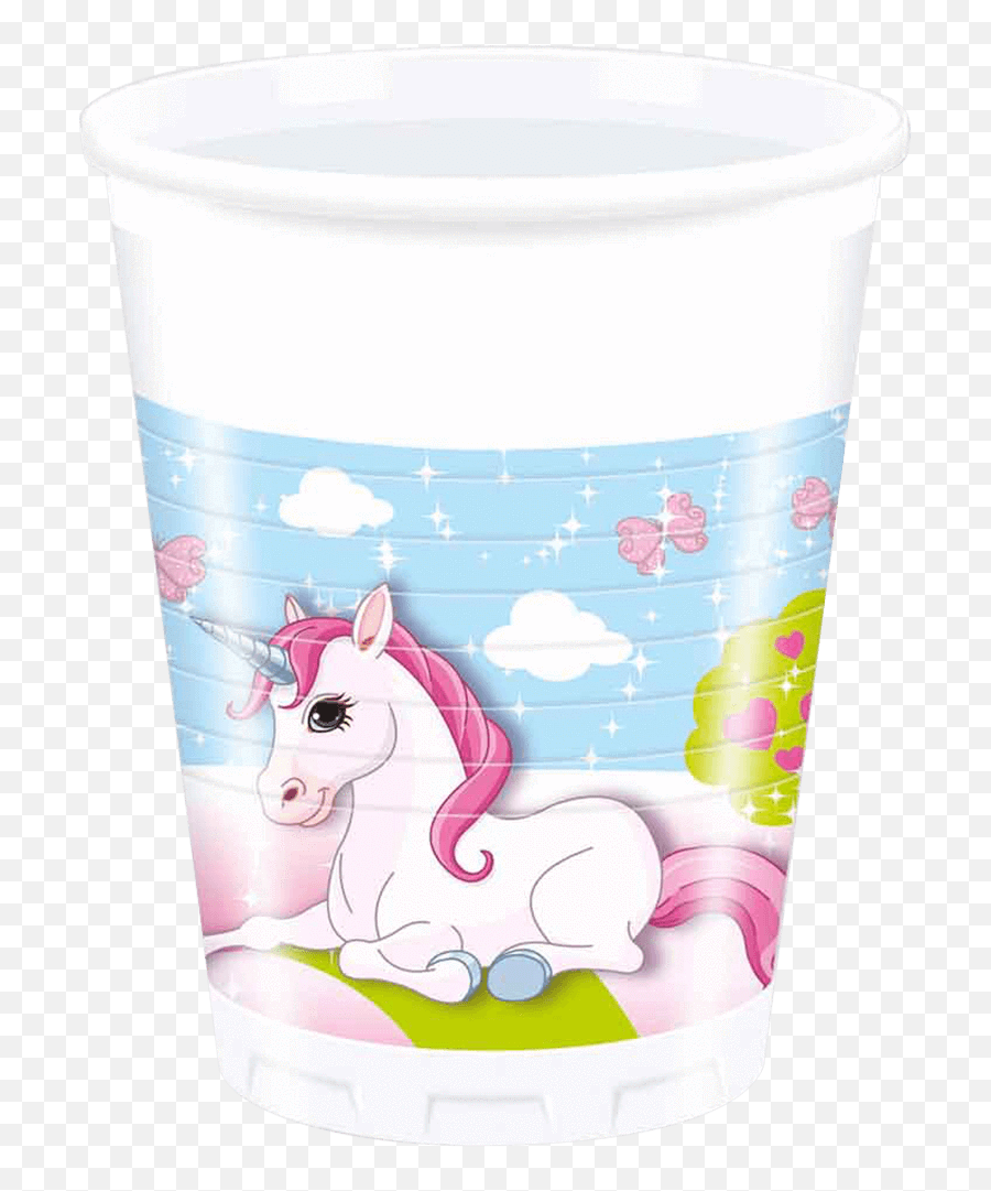 Unicorn 8 Plastic Cups - Unikornisos Muanyag Pohar Emoji,Emoji Man Plus Horse