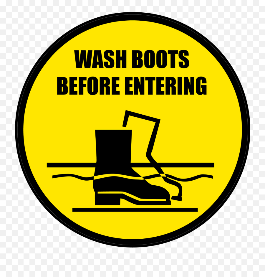 Wash Boots Before Entering Floor Sign Version 1 - Language Emoji,Emoji Boots