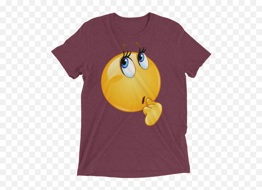 Funny Wonder Female Emoji Face T Shirt - Sophie Scholl T Shirt,Thinking Emoji
