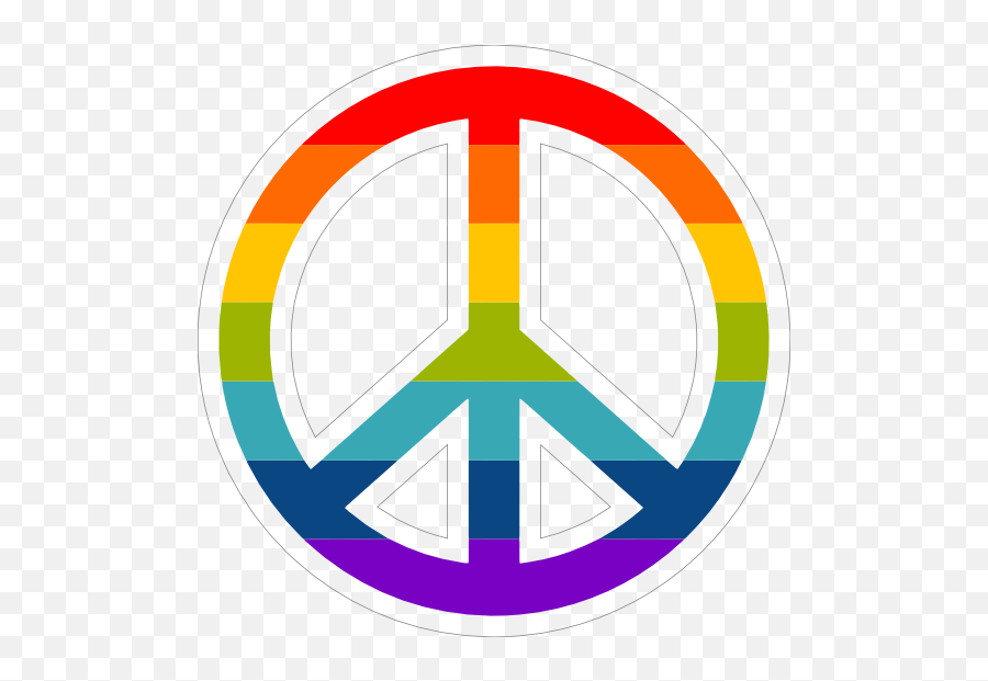 Rainbow Peace Sign Hippie Sticker - Hippie Peace Sign Emoji,Peace Sign Emoji Png