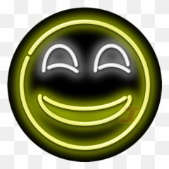 Happy Face Emoji Neon Sign - Smiley,Cigar Emoji