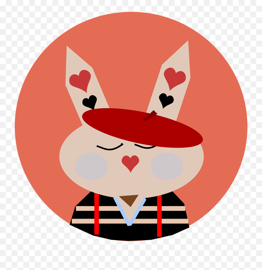 Bunny Rabbit Hearts Love Cute - Bunny French Emoji,Cute Emoji Cakes
