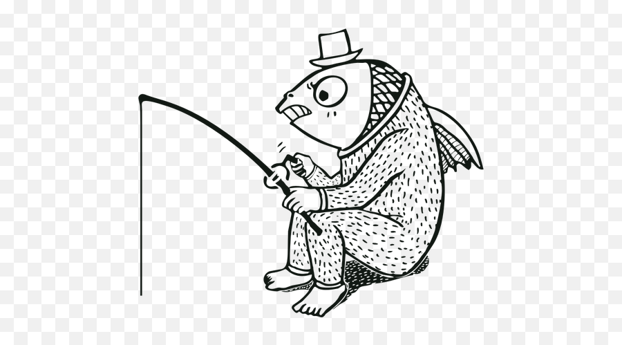 Fishing Fish - Cartoon Emoji,Fish Hook Emoji