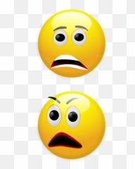 Vector Graphics Of Two Anxious Smilies - Clip Art Emoji,Anxious Emoticon