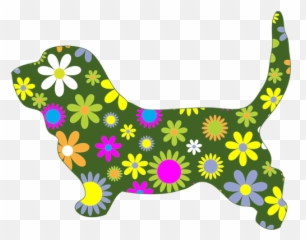 Retro Floral Dog - Icon Colorful Png Emoji
