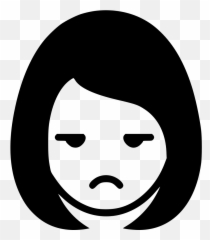 Sad Glare Girl Woman Comments - Happy Icon Png Clipart Emoji