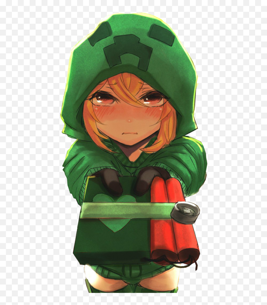 Nyashechka - Minecraft Anime Creeper Girl Emoji,Creeper Emoji