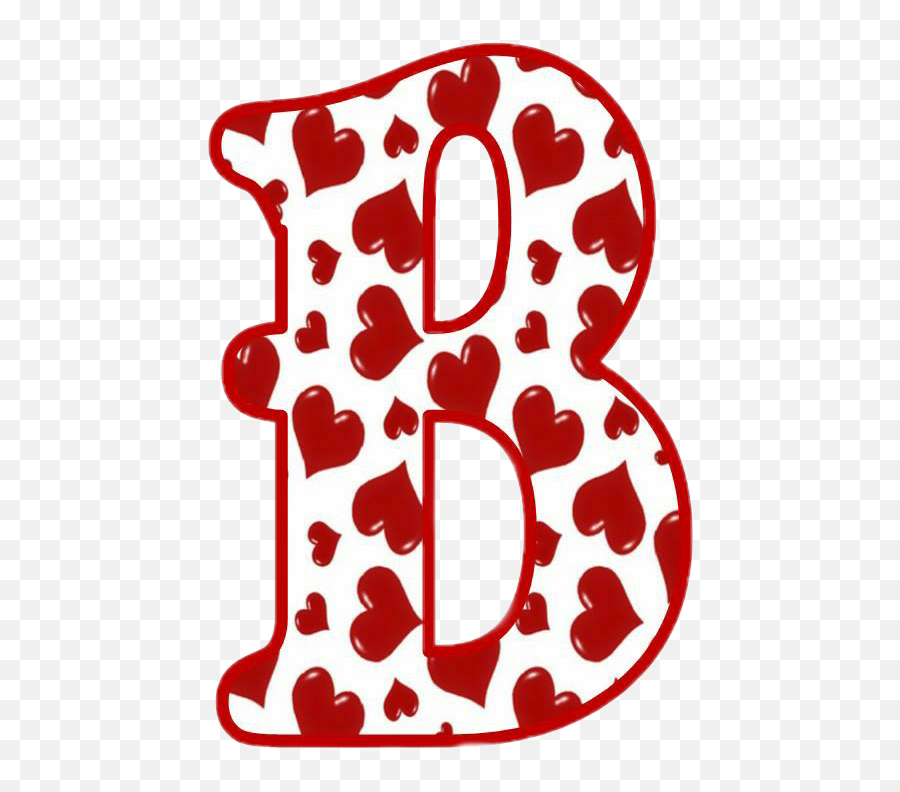 B Initial Letters Red White Hearts - Day Alphabet Letter Emoji,Red B Emoji Meme