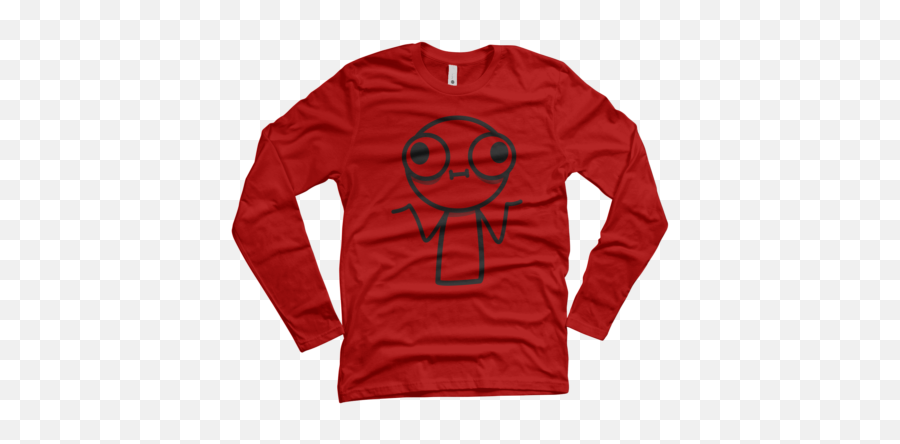 New Red People Menu0027s Long Sleeve T Shirts Design By Humans Emoji,Emoticon Shrug