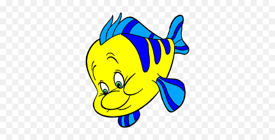 Fish Little Mermaid Clipart Kid 3 - Little Mermaid Flounder Clipart Emoji,Little Mermaid Emoji