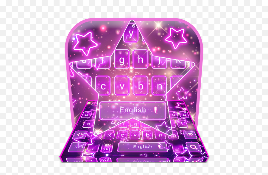 Glitter Sparkling Purple Star Keyboard - Illustration Emoji,Purple Emoji Keyboard