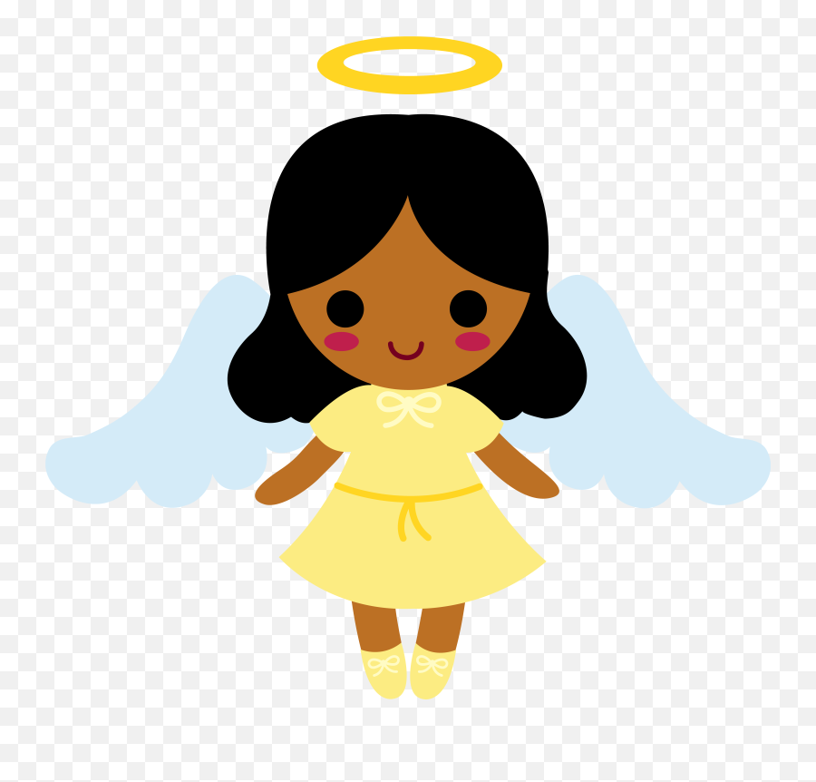 Images Free Download Free Clip Art - Cartoon Angel Png Emoji,Black Angel Emoji