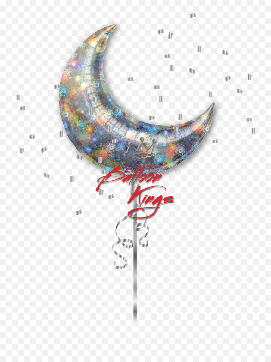 Holo Fireworks Moon - Gold Emoji,To The Moon And Back Emoji