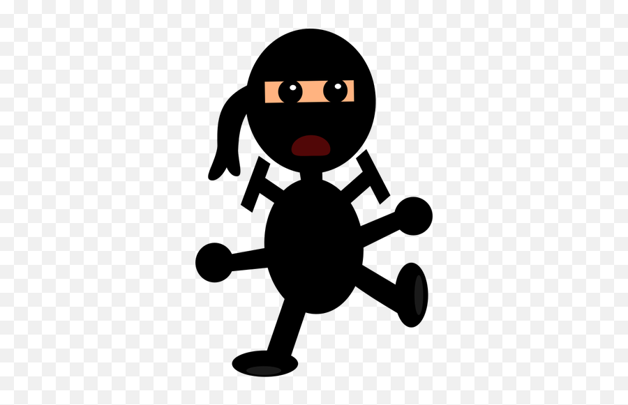 Comic Ninja Vector Illustration - Ninja Cartoon Emoji,Garden Gnome Emoji