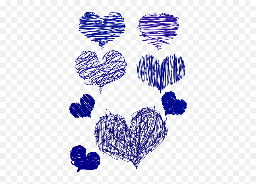 Pen Drawn Hearts - Hand Drawn Blue Hearts Emoji,Bubble Bath Emoji