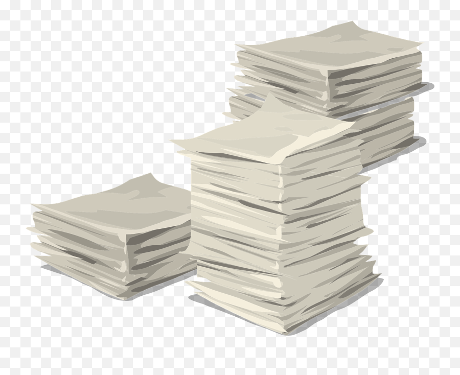 Papers Stack Heap Documents Business - Stacks Of Paper Transparent Emoji,Book Stack Emoji