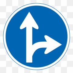Japan Road Sign 311 - Right Turn And Straight Ahead Emoji