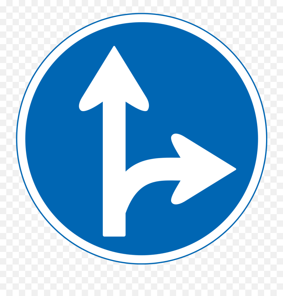 Japan Road Sign 311 - Right Turn And Straight Ahead Sign Emoji,What Emoji Signs Mean