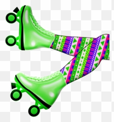 Roller Skating Girl Colorful Tights - Skate Legs Clipart Emoji