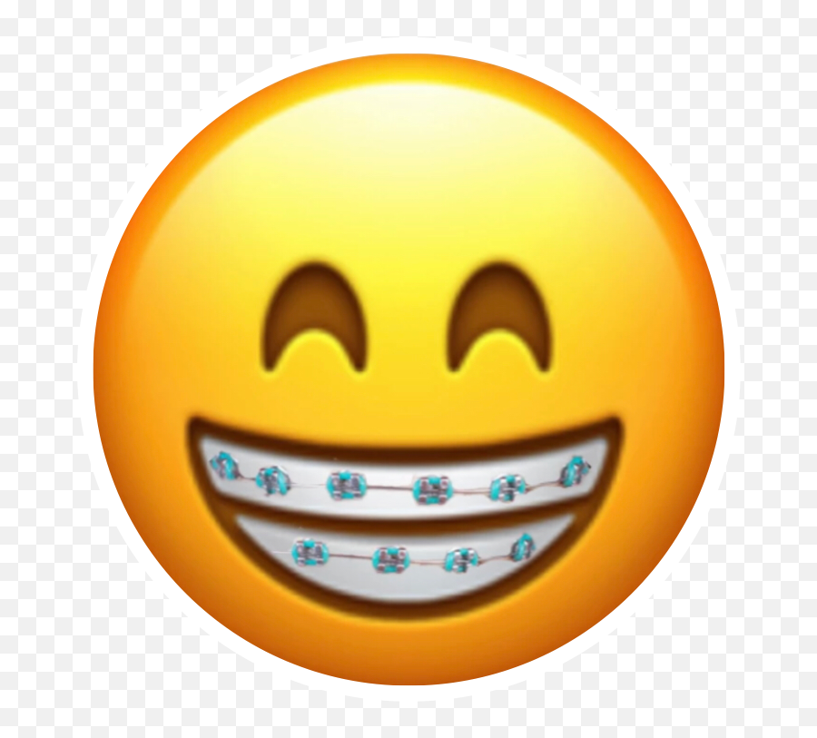 Braces Freetoedit - Sticker By Niarahturner Beaming Face With Smiling Eyes Emoji,Braces Emoji