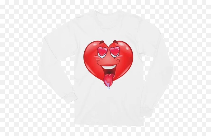 Unisex In Love Heart Emoji Long Sleeve T - Shirt Anti Social Social Distancing,Emoji Heart