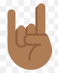 Sign Of The Horns Emoji With Medium - Brown Rock Emoji,Rock Hand Sign Emoji