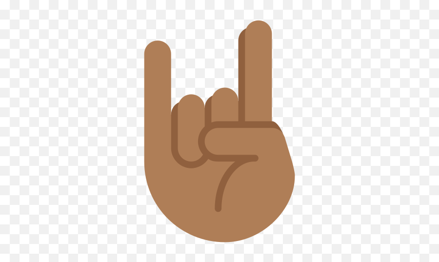 Sign Of The Horns Emoji With Medium - Brown Rock Emoji,Rock Hand Sign Emoji