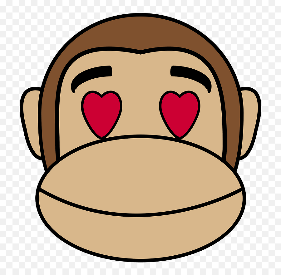 Monkey In Love Face Clipart Free Download Transparent Png - Caricatura Imágenes De Monos Emoji,Love Emoji Face