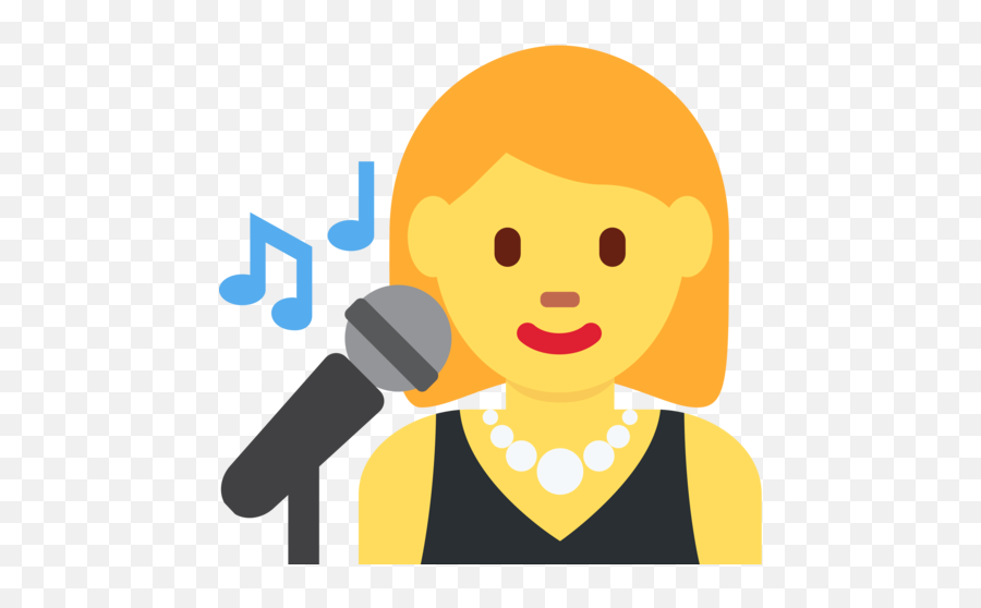 Singing Emoji Png Picture - Female Singer Singer Emoji,Sing Emoji