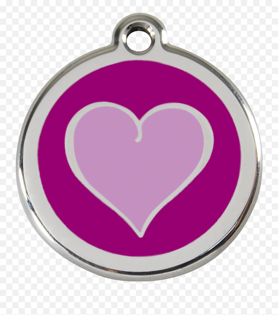 Enamel Tag Heart Purple 01 - Dog Id Tags Uk Heart Emoji,Purple Heart Emoji Png