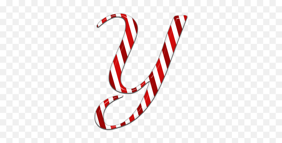 Candycane Letter Y Text Candy - Calligraphy Emoji,Candy Cane Emoji