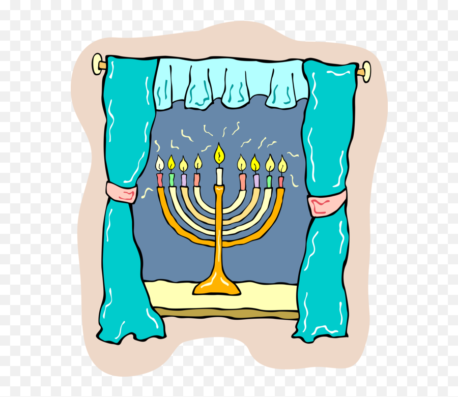 Hanukkah Clipart Lampstand - Menorah Window Clipart Emoji,Is There A Menorah Emoji