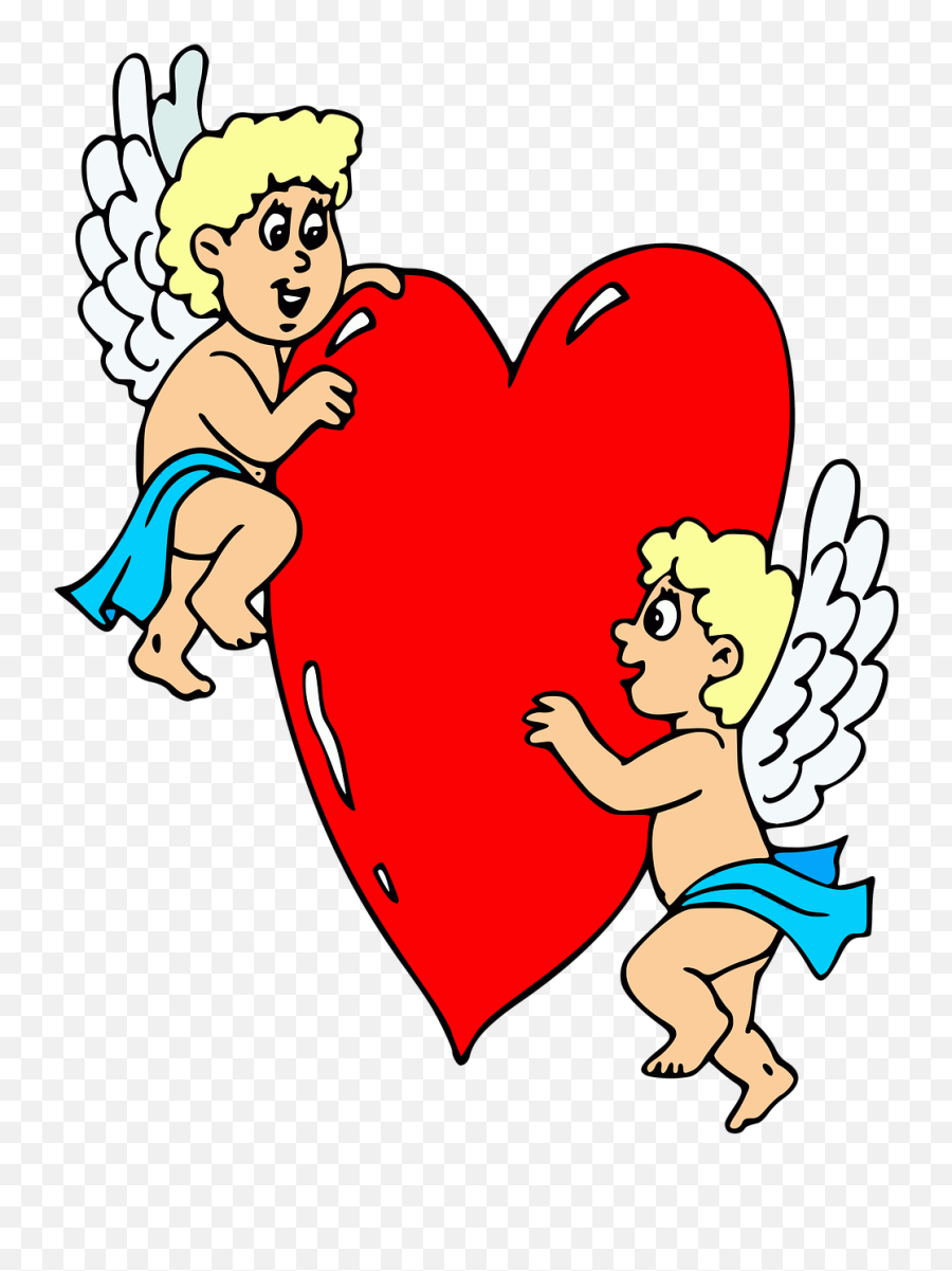 Angels Heart Cupid Love Celestial - Cupid Heart Clip Art Emoji,Love Emoji Story