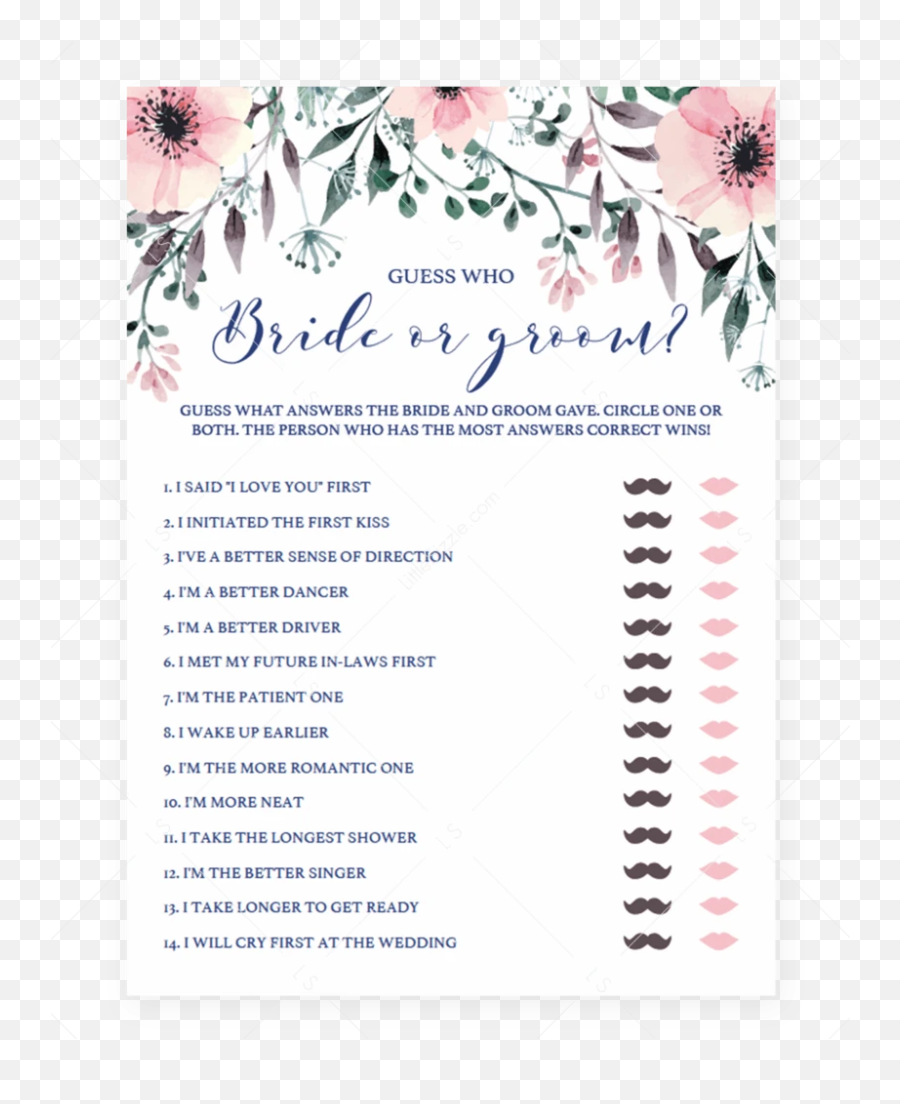 Bride Or Groom Bridal Shower Games - Bride Or Groom Guess Who Printable Emoji,House Bride Emoji