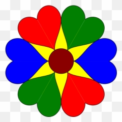 Colorful Flower Vector Illustration - Heart Clipart Emoji