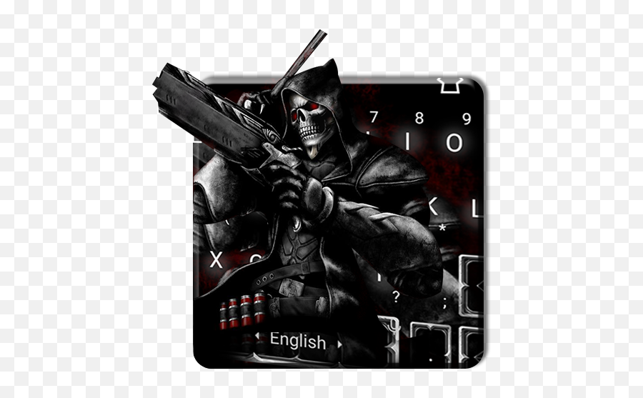 Evil Skull Gun Keyboard Theme Hack - Iphone Emoji,Ticket Gun And Skull Emoji
