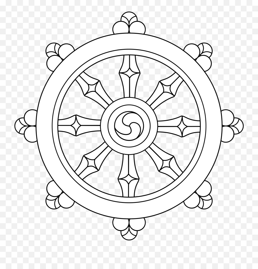 Wheel Of Dharma - Dharma Wheel Buddhism Symbol Emoji,Wheel Of Dharma Emoji
