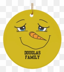 Personalized Ceramic Ornaments For Family - Snowman Name Personalization Holiday Gift Drips Drops Emoji