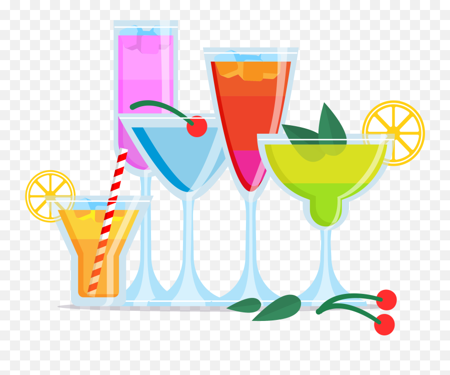 Cocktail Clipart Transparent Background - Cocktail Clipart Emoji,Martini Emoji